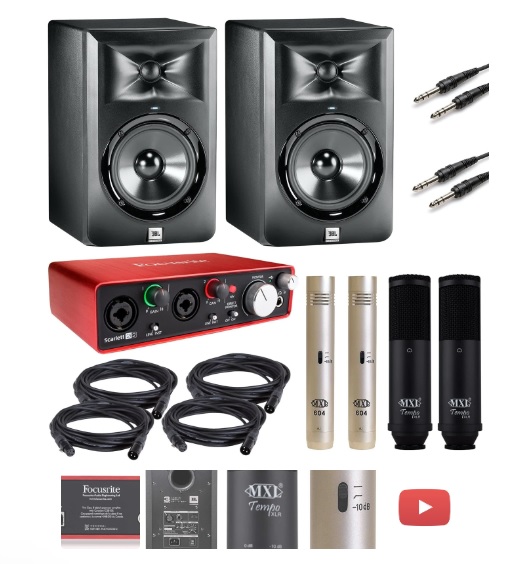 Hệ thống âm thanh phòng thu giá 14 triệu với Focusrite Scarlett 2i2 và JBL LSR305