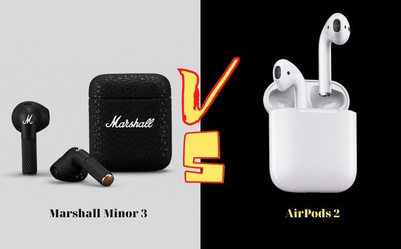 So sánh tai nghe Marshall Minor III và AirPods 2 chính hãng