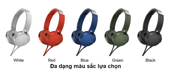 Tai nghe Sony MDR-XB550AP đa dạng màu sắc